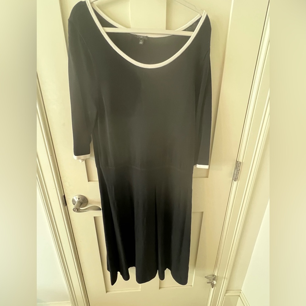 Talbots Black Dress with White Accents